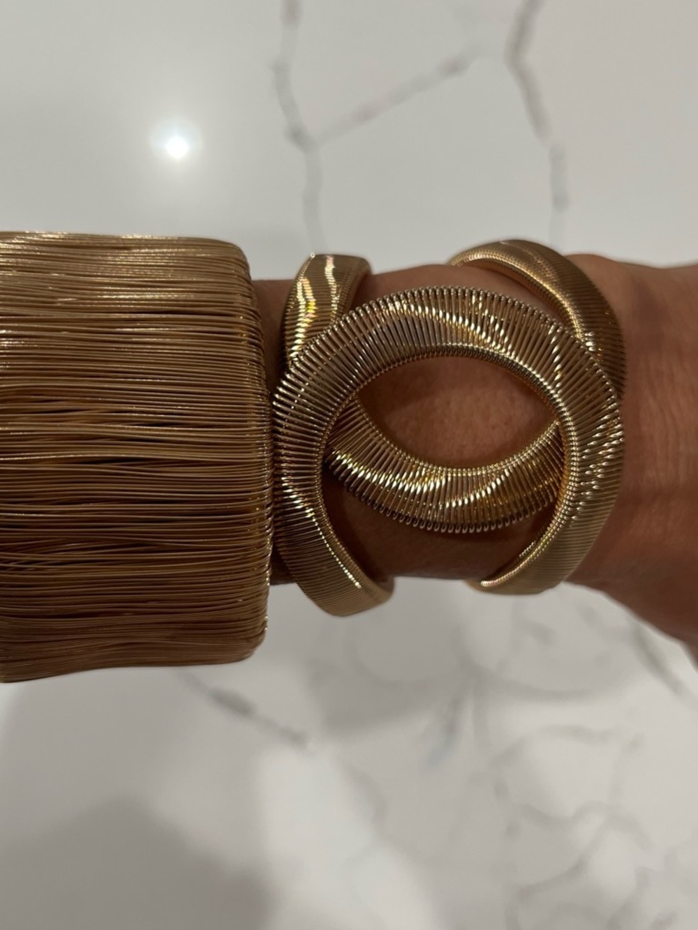 Gold Coil Statement Bracelet - Elegant Women's Jewelry